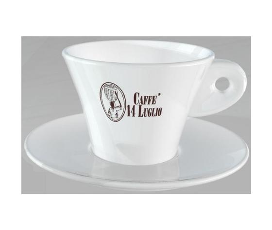 Tazza da Cappuccino con piattino personalizzata Caffè 14 Luglio - Set da 12 Tazzine